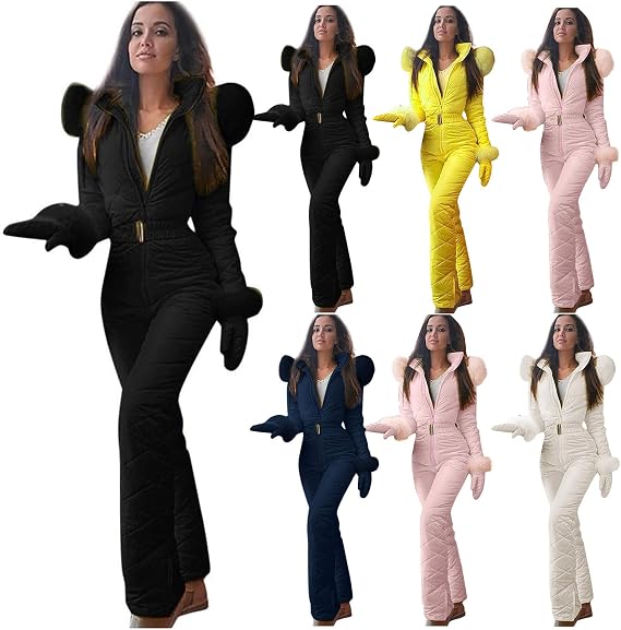 Ski Suit Women Winter Warm One Piece Snow Suits Windproof Outdoor Ski Jackets Snowboarding Coat Ski Jumpsuit Snowsuits