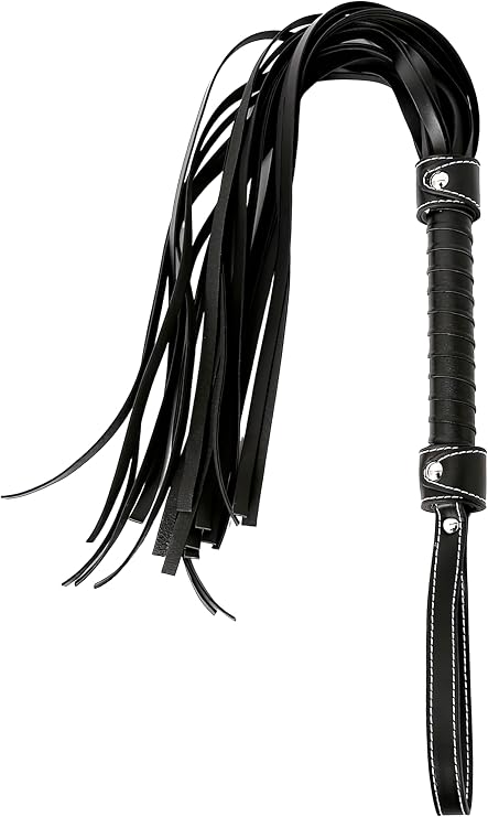 Black Riding Whip, Faux Leather Flogger, Equestrian Whip, Riding Whip for Horses 33"