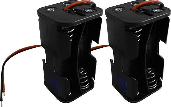 2Pcs Four/Quad/4X AA DIY Battery Holder Case Box Base 6V Volt PCB Mount with Bare Wire Ends