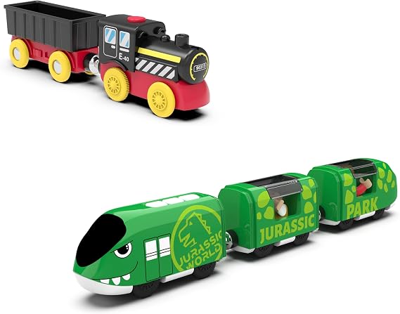Magnetic Train Toys for Wooden Tracks, Battery Powered Locomotive Train Set Compatible with Thomas & Friends, Brio, Chuggington