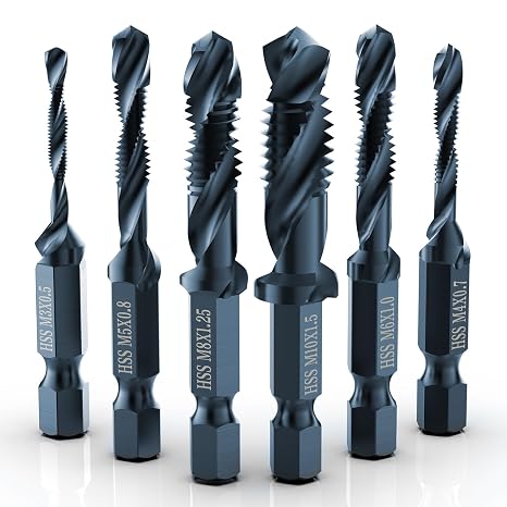 THINKWORK 3-in-1 Metric Combination Drill Tap & Tap Bit Set