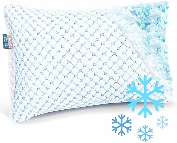 Nestl King Size Cooling Pillow for Sleeping 1 Pack, Luxury Shredded Memory Foam King Pillow, Adjustable Cold Gel Pillows for Hot Sleepers, Supportive Cool Pillows for Side, Back, Stomach Sleepers