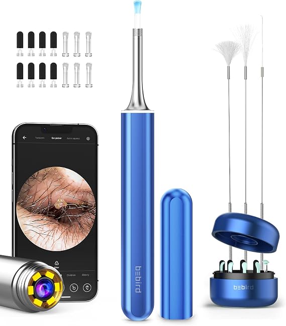 Ear Wax Removal Tool Camera, Ear Wax Removal, Bebird Ear Cleaner with Camera with 1080P Otoscope with Light, Ear Wax Removal Kit with 9 Ear Pick, Ear Camera Compatible for iPhone, iPad, Android Phone