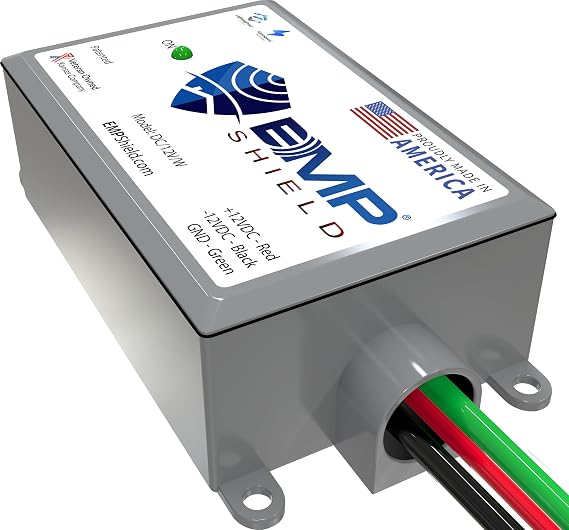 EMP Shield Vehicle EMP Protection 12 Volt DC for Car and Truck (DC-12V-WV) Lightning, Solar Flare, and Surge Protection