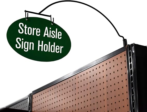 Arched Magnetic Store Aisle Sign Holder, Department Walkway Section Marker & Labeler for Gondola Shelving, 10 Pack (10 Magnetic Bases & 20 Sign Holding Arms)