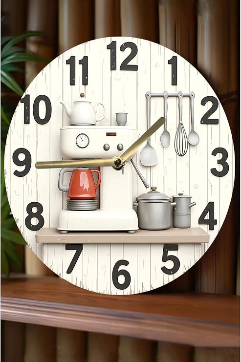 Kitchen Style – Mutfak Temalı Mdf Duvar Saati | Sessiz Mekanizma 3D Görünümlü Sdw230,Sdw230 33 X