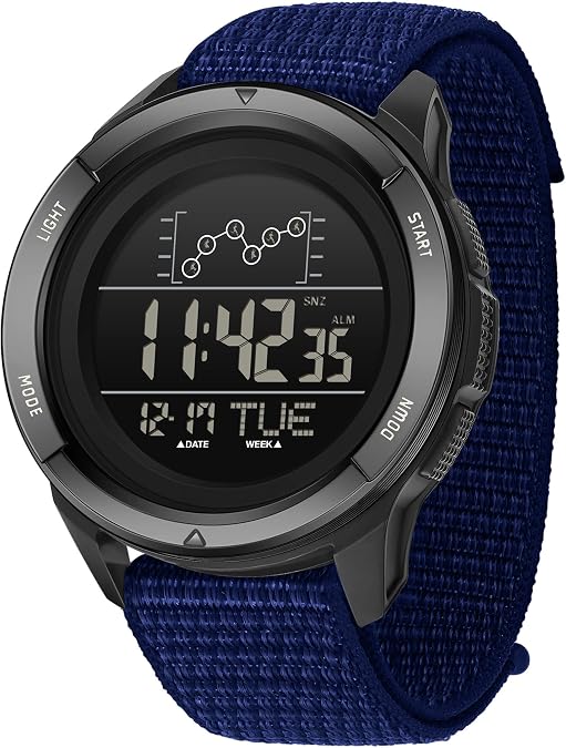 findtime Men's Digital Watch Tactical Waterproof LED Alarm Miliary Watches for Men Calendar Casual Nylon Strap Sports Stopwatch Countdown