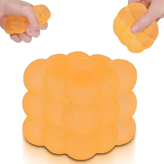 Frosted squishy cube Squishy, 5cm Stress Relief Cube Fidget Toy, Soft Sensory Squishy Toys for Anxiety and Focus for Kids Youth Adults, Portable Squishy Ball (Yellow)
