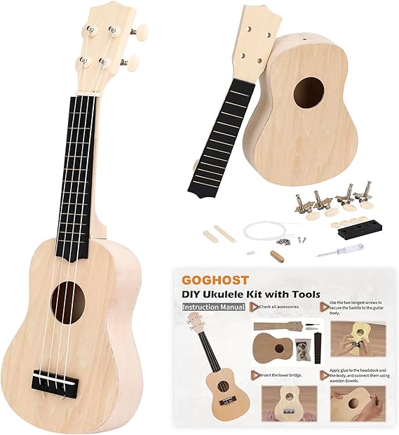 DIY Ukulele Kit with Tools(21 inch)