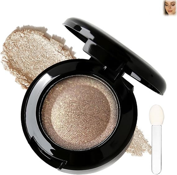 Highly Pigmented Shimmer Eyeshadow – Waterproof, long-wear formula with intense color payoff, Includes brush & mirror for quick touch-ups from day to night (4#Mocha Brown)