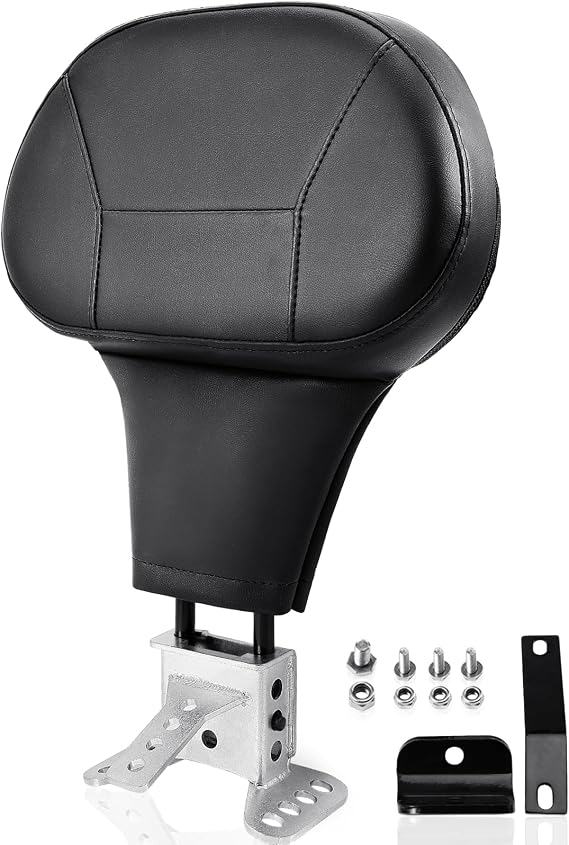 2009-2025 Adjustable Driver Rider Backrest compatible with Harley Davidson Touring Street Glide Road Glide Road King Ultra Limited Electra, Stitch Backrest Pad