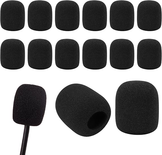 16 Packs Headset Microphone Foam Cover for Microphone Protection