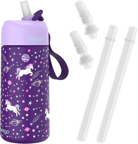 Bentgo Kids Stainless Steel Water Bottle, Replacement Straws Set