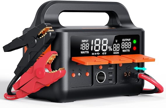 KeenPower 8000A LiFeMnPO4 Jump Starter for All 12V Cars | DC+PD 200W Two-Way Fast-Charging Portable Car Starter, 30 Mins Full Charge, Powerful Jump Box w/Large Screen & Light