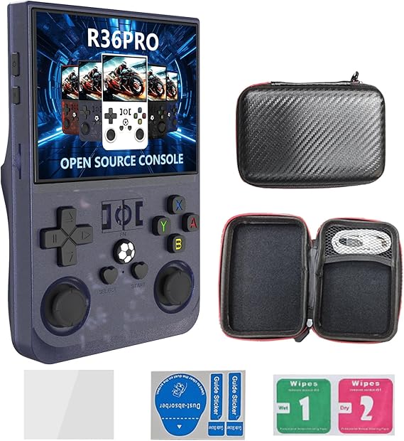 R36 Max Retro Handheld Game Console, 18000+ Classic Games, Support 30+ Simulator, Upgrade Double Joystick Portable Retro Video Game Console 128G