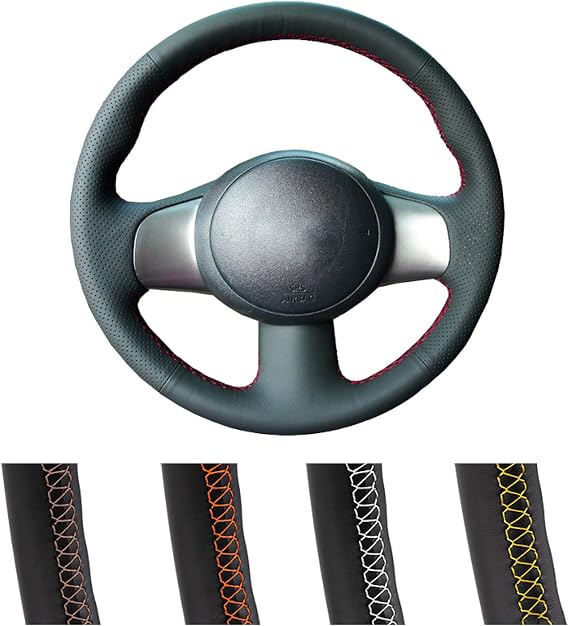 DIY Leather Hand-Stitched Car Steering Wheel Cover for Nissan for March Sunny Versa 2013