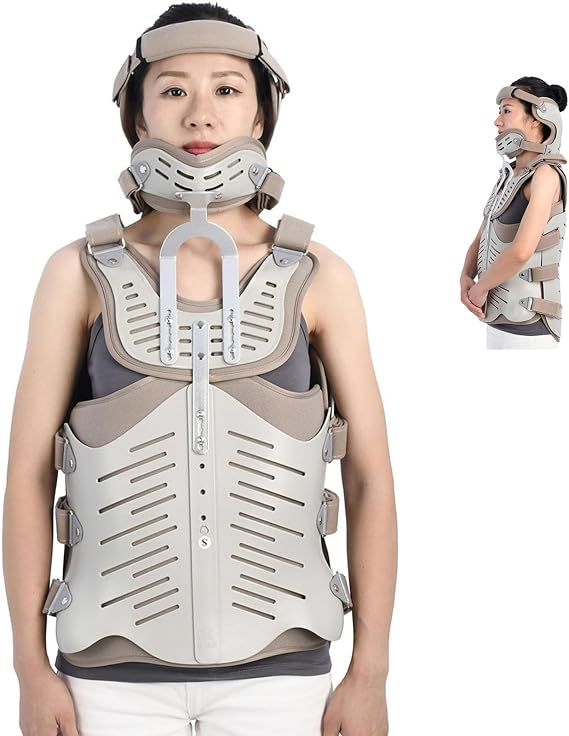 Adjuatable Cervical Thoracic Orthosis Head Neck Chest Fixed Brace Cervical Thoracic Traction Device，Orthosis Cervical Thoracic Halo Brace,