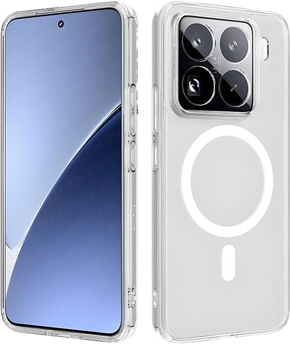 Ehr. Xioami Mi 15 Pro Uyumlu Kamera Korumalı Magsafe Wireless Şarj Özellikli Sert Sararmaz Kristal Şeffaf Kılıf (Şeffaf, Xioami Mi 15 Pro)