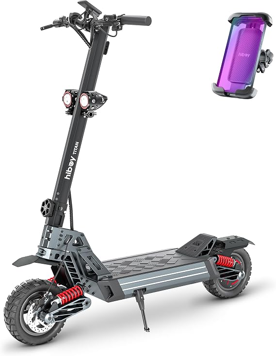 Hiboy Titan Series Electric Scooter, Up to 4680 Miles Range, 1200W2400W Motor, 2531 MPH, 10" All-Terrain Tires, Dual Suspension, Electric Scooter for Adults with Phone Holder