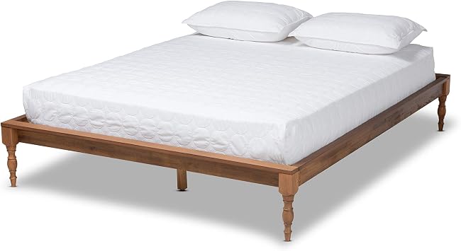 Baxton Studio Platform, Double, Ash walnut