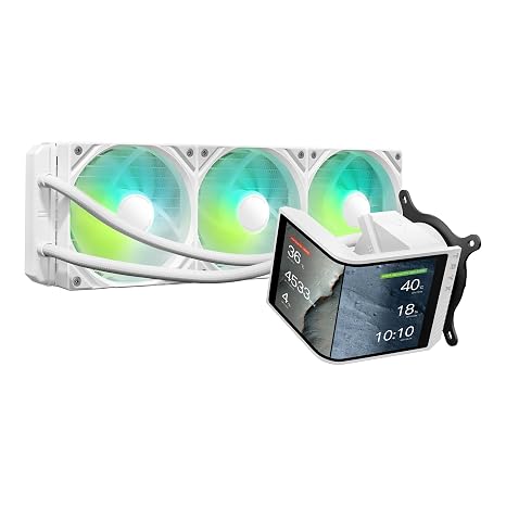 TRYX Panorama SE 360mm AIO White Curved Screen GIPHY Built-in Asetek 280w