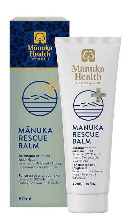 Manuka Health Manuka Rescue Balm - Medical Grade Manuka Honey Wound Care with Aloe, Beeswax & Calendula Fast Acting, Long Lasting Care for Stressed & Rough Skin, 1.69oz