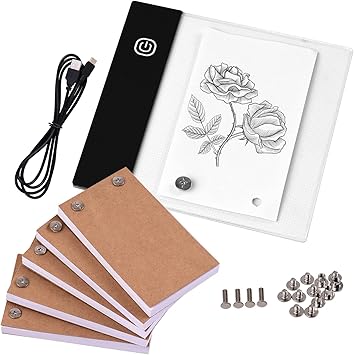 Dioche Flip Book Kit with Mini Light Pad - 300 Sheets Animation Paper for Drawing, Tracing & Cartoon Creation with Binding Screws - Ideal for Artists & Kids