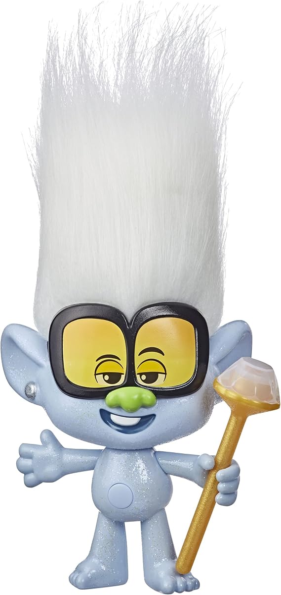 DreamWorks Trolls World Tour Rappin' Tiny Diamond Doll with Scepter and Fun Troll Hair, Inspired by Trolls World Tour, Toy for Girls 4 Years and Up