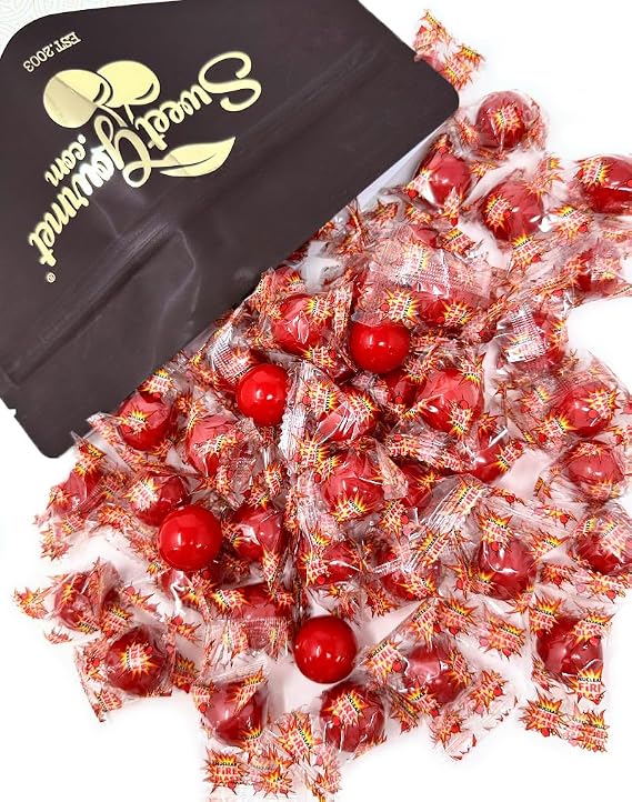 SweetGourmet Medium Fireballs Candy | Nuclear Fire Blast | Extremly Spicy Wrapped Hard Candy | 2 Pounds