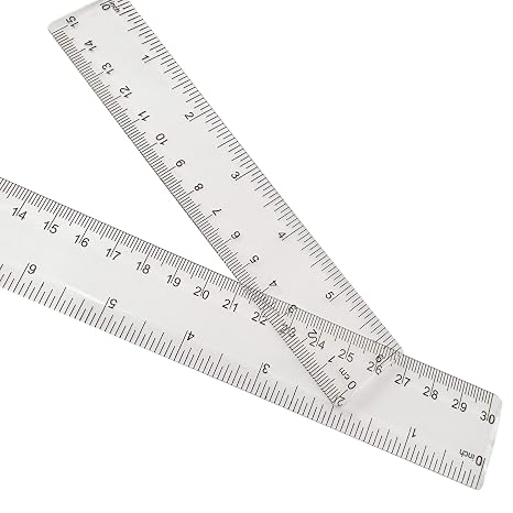 Ruler 12 inch 6 inch Rulers for Kids Plastic Clear Ruler Bulk for Classroom School Must Haves Supplies Tools Elementary Ruller with Centimeters (2pcs Clear (6 Inch+12 Inch))