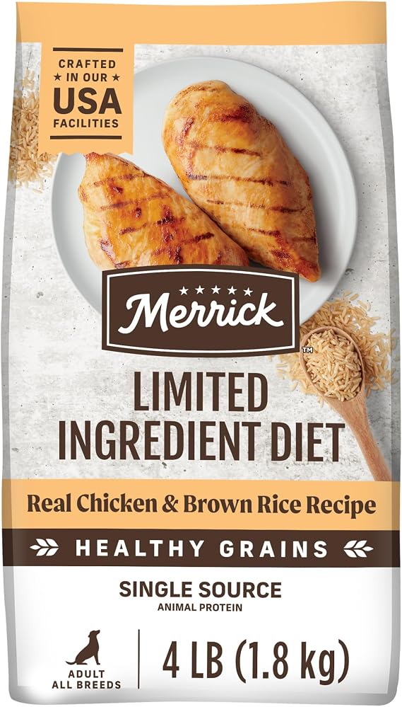 Merrick Limited Ingredient Diet Chicken Brown Rice Dog Food 4 lb Bag