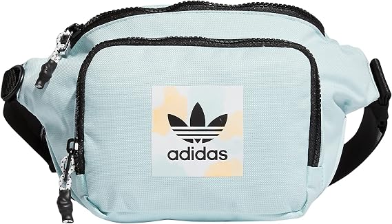 adidas Originals Sport Hip Pack/Small Travel Bag, Halo Mint Green/White/Acid Orange, One Size