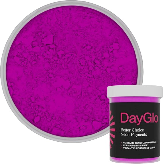 DayGlo Better Choice Neon Pigments Ultra Violet Fluorescent Color Powder for Paint, Ink, Coatings & DIY Applications - 8oz