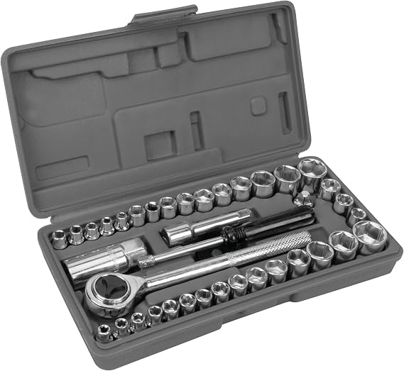 Performance Tool W1173 40-Piece SAE and Metric Socket Wrench Set