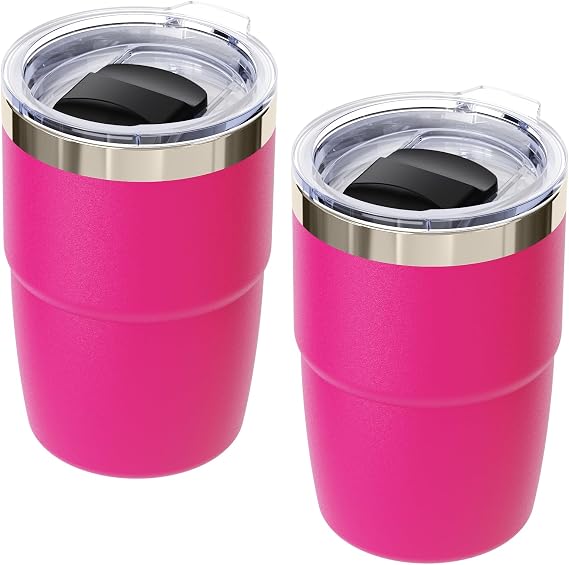 8 oz Small Coffee Cup with Magnetic Lid, Ceramic-Lining