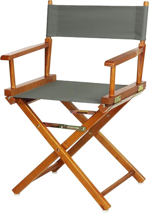 Casual Home 18" Director's Chair Honey Oak Frame with Grey Canvas