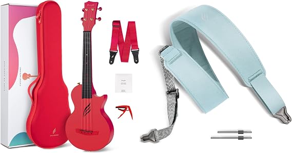 Enya Concert Ukulele Nova U 23 Carbon Fiber Travel Ukulele with Beginner Kit & enya Magnetic Strap