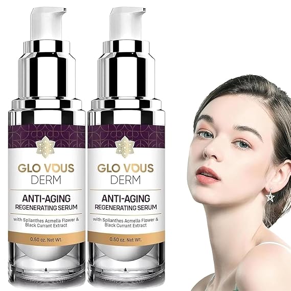 Glo Vous Derm Luxe Anti Aging Serum, Glo Vous Derm Luxe Anti Aging Serum, Glovous Derm Luxe Regenerating Anti Aging Serum for All Skin Types (2 Pcs)