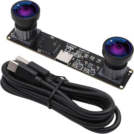 4MP Dual Lens USB Camera Module 3D Stereo Synchronization Webcam for PC