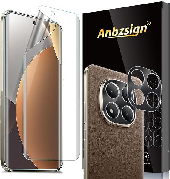 (2+2 Pack) for Xiaomi Redmi Note 15 Pro+Plus 5G / Poco M8 Pro Flexible Screen Protector and Camera Lens Protecto, Anti-Scratch 3D Touch Case Friendly