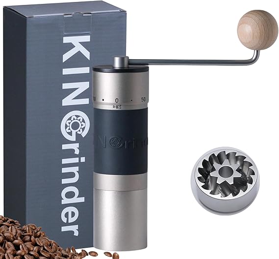 SliverKINGrinder K6 Manual Coffee Grinder Straight Handle Stainless Burr | Supports grind settings for various brewing methods such as pour-over and espresso