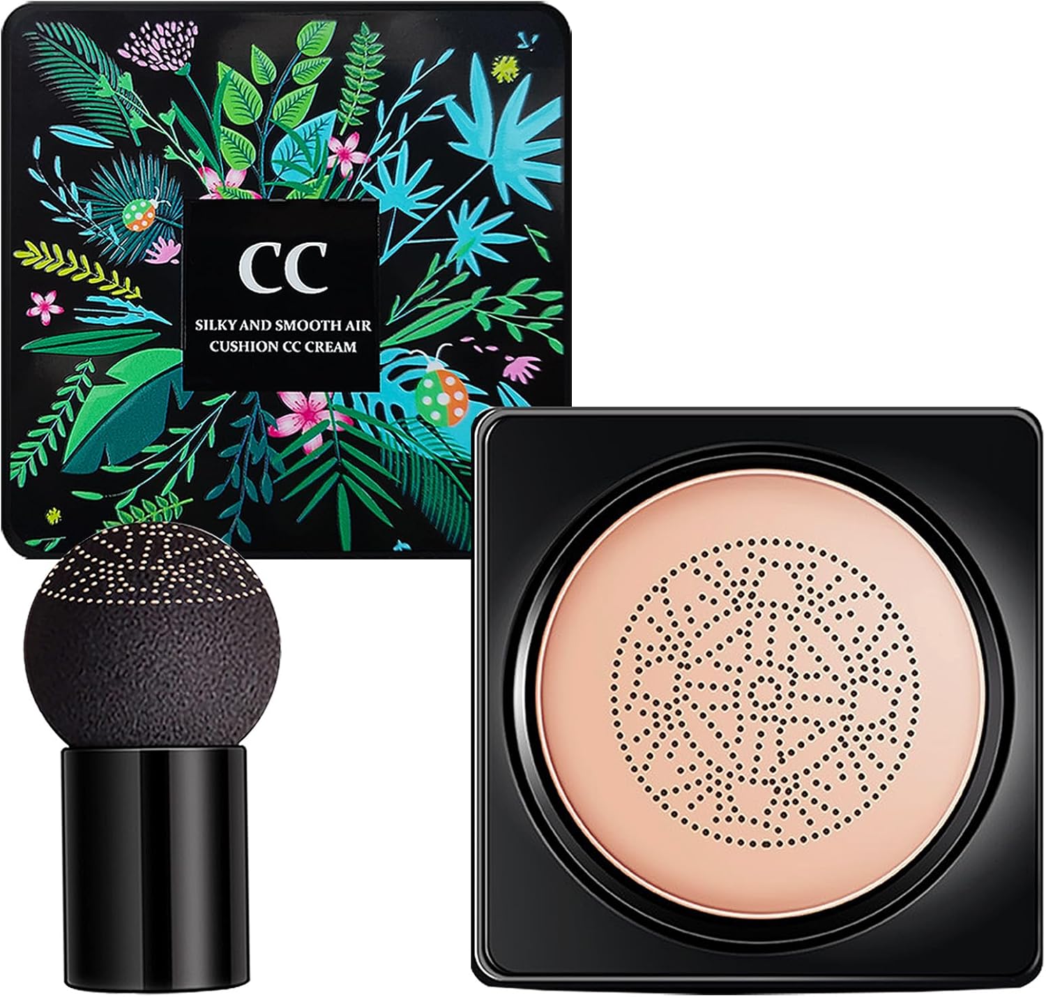 AOAZXBB Mushroom Head Air Cushion CC Cream Foundation, Moisturizing Full Coverage Foundation for Mature Skin Long Lasting Makeup-Natural