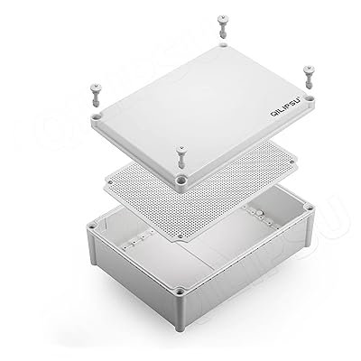 QILIPSU Junction Box with Mounting Plate 380x280x130mm, ABS Plastic DIY Electrical Project Case IP67 Waterproof Dustproof Enclosure Grey 15x11x5.1
