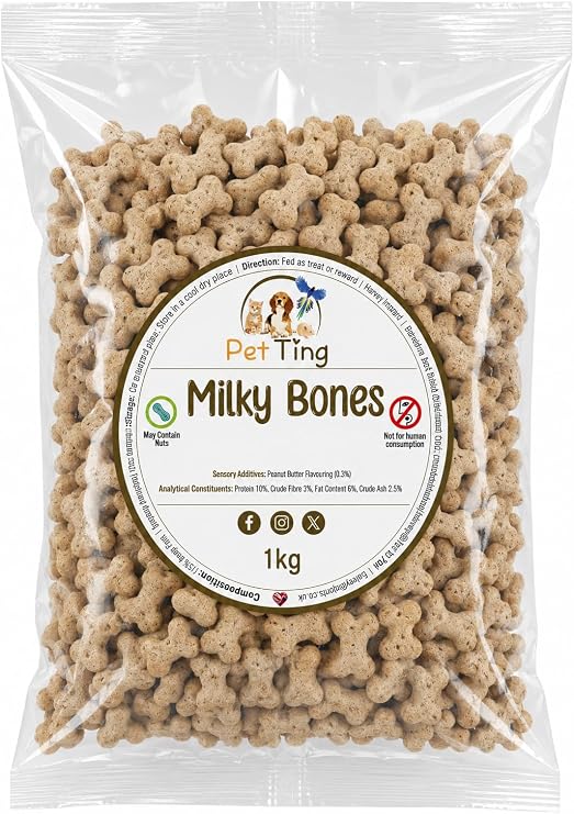 Premium Milky Dog Bone Biscuit 1kg (Milky Bones)