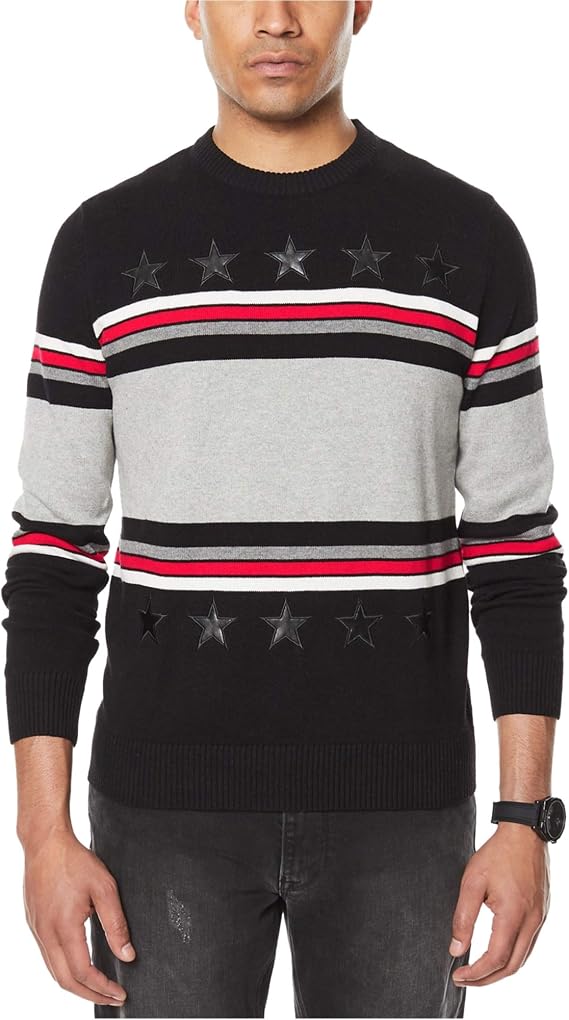 Sean John Mens Stripe Pullover Sweater