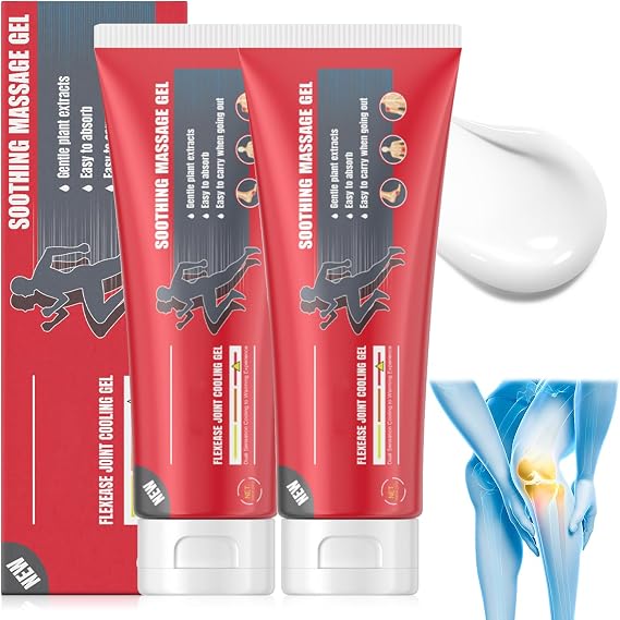 WLLEADG 2Pcs Joint Soothing Massage Cream, Joint Relief Massage Gel, Rapid Muscle Cream for Knee, Lumbar, Neck, Hand and Foot