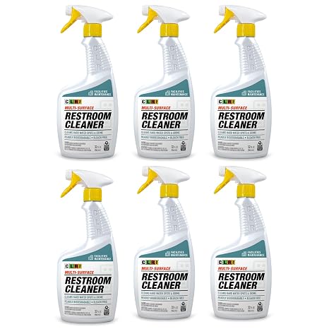 Jelmar CLR PRO Industrial Bathroom Cleaner, 32 oz. Spray Bottle, Pack of 6 | Multi-Surface Spray, Cleans Hard Water Spots & Restroom Grime
