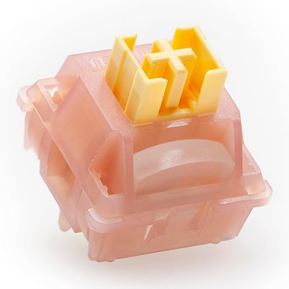 KPREPUBLIC Outemu Silent Peach V3 Switch Linear Tactile Lime for Mechanical Keyboard POM PA66 Factory Lubed (OTM V3 Silent Peach LightGuide Switch x70)
