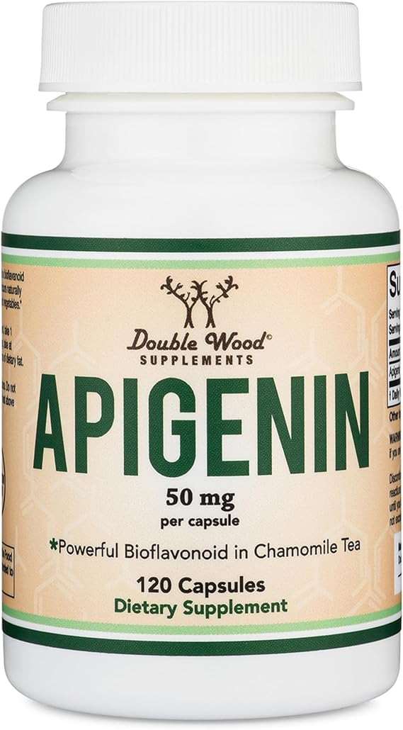 Apigenin 50mg, Chamomile Flavonoid, Daily Sleep + Relaxation, 120 Capsules