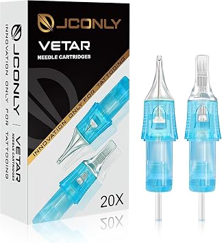 VETAR TATTOO CARTRIDGE NEEDLES - 20Pcs Tattoo Needles #10 Bugpin 3 Round Liner Tattoo Cartridges 1003RLL Pro Needles Pins for Super Aritsts Diameter 0.30mm Long Taper 5mm Cartridges